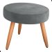 Conjunto Poltronas e Puff Iara Veludo Cinza
