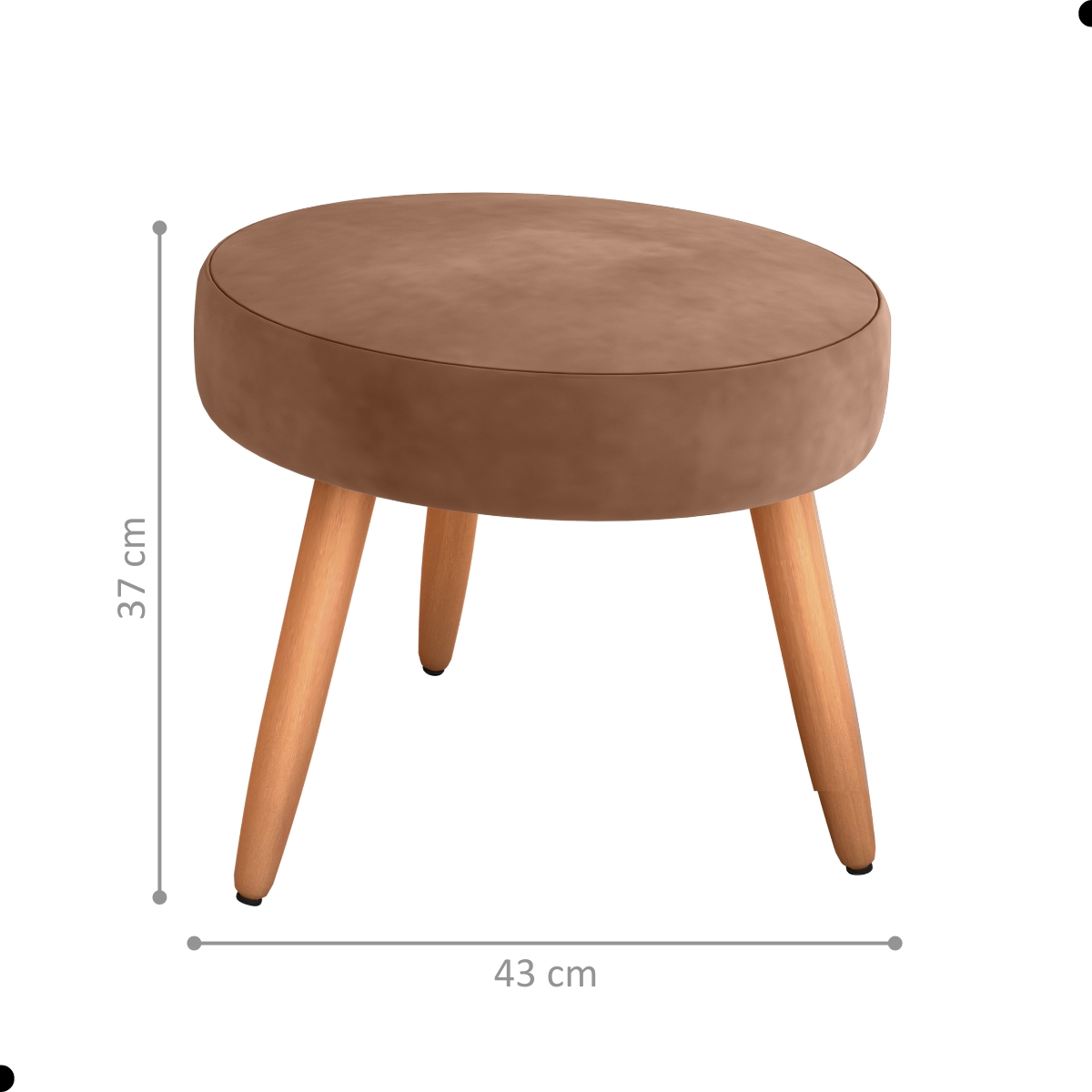 Conjunto Poltronas e Puff Iara Veludo Ferrugem