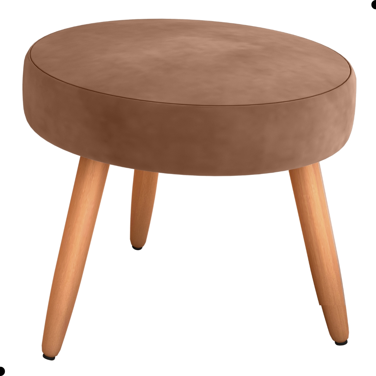Conjunto Poltronas e Puff Iara Veludo Ferrugem