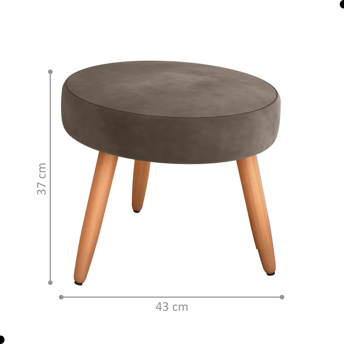 Conjunto Poltronas e Puff Iara Veludo Marrom