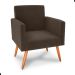Conjunto Poltronas e Puff Iara Veludo Marrom