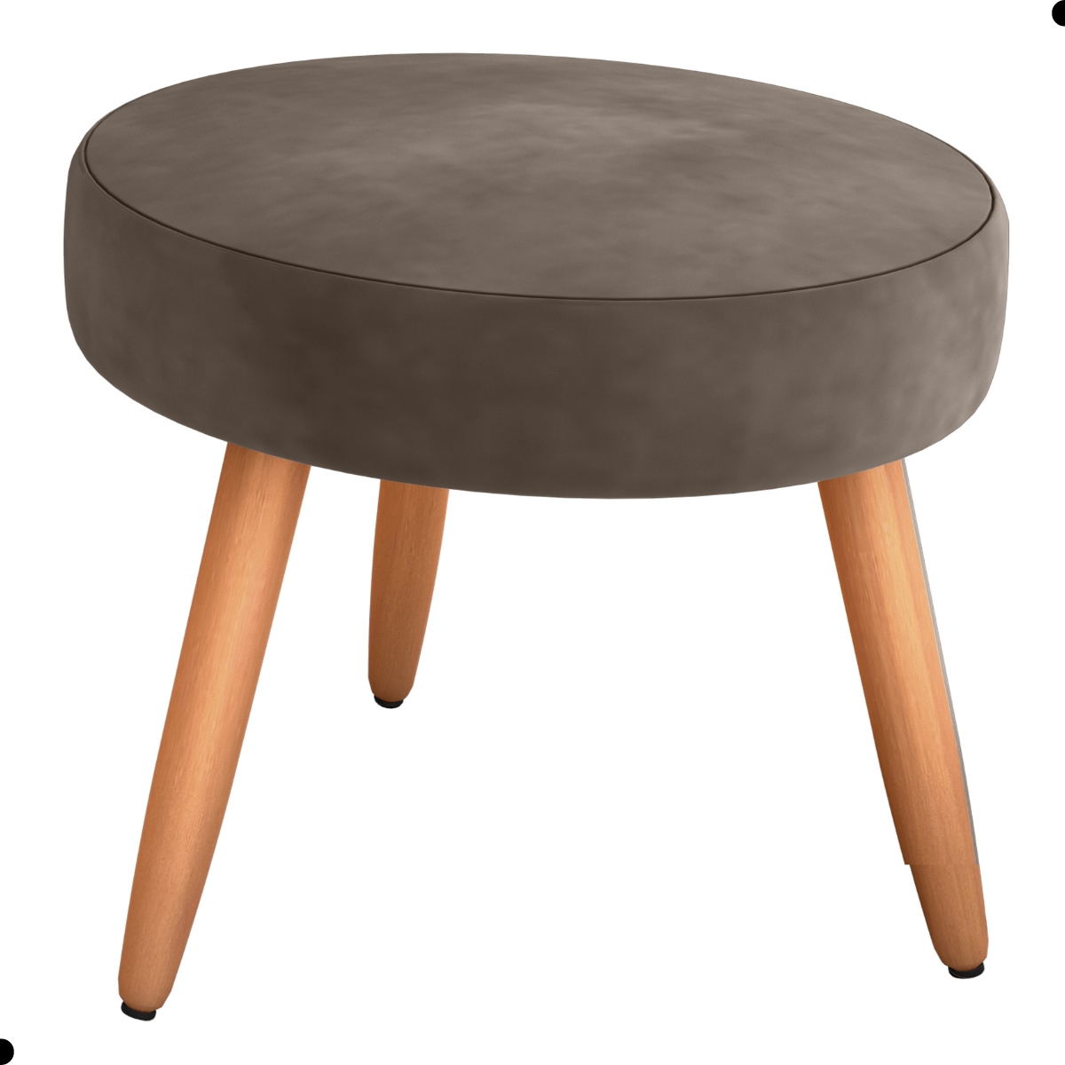 Conjunto Poltronas e Puff Iara Veludo Marrom