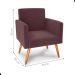 Conjunto Poltronas e Puff Iara Veludo Rosê