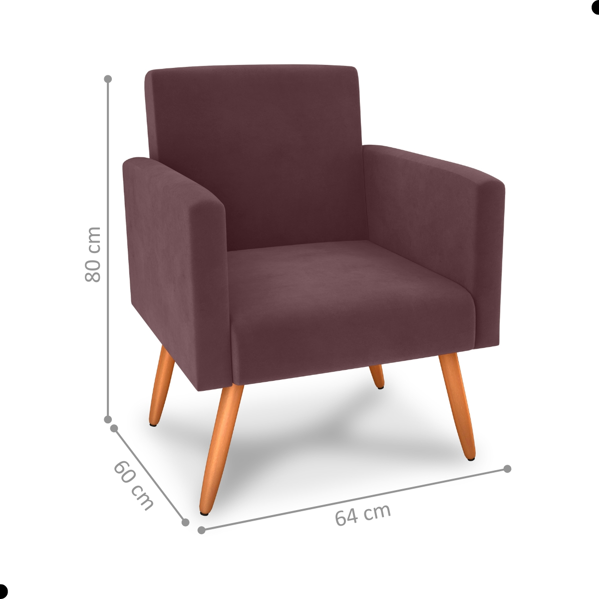 Conjunto Poltronas e Puff Iara Veludo Rosê