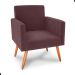 Conjunto Poltronas e Puff Iara Veludo Rosê