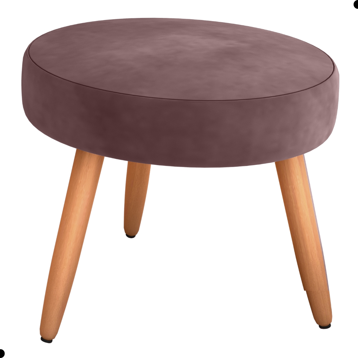 Conjunto Poltronas e Puff Iara Veludo Rosê