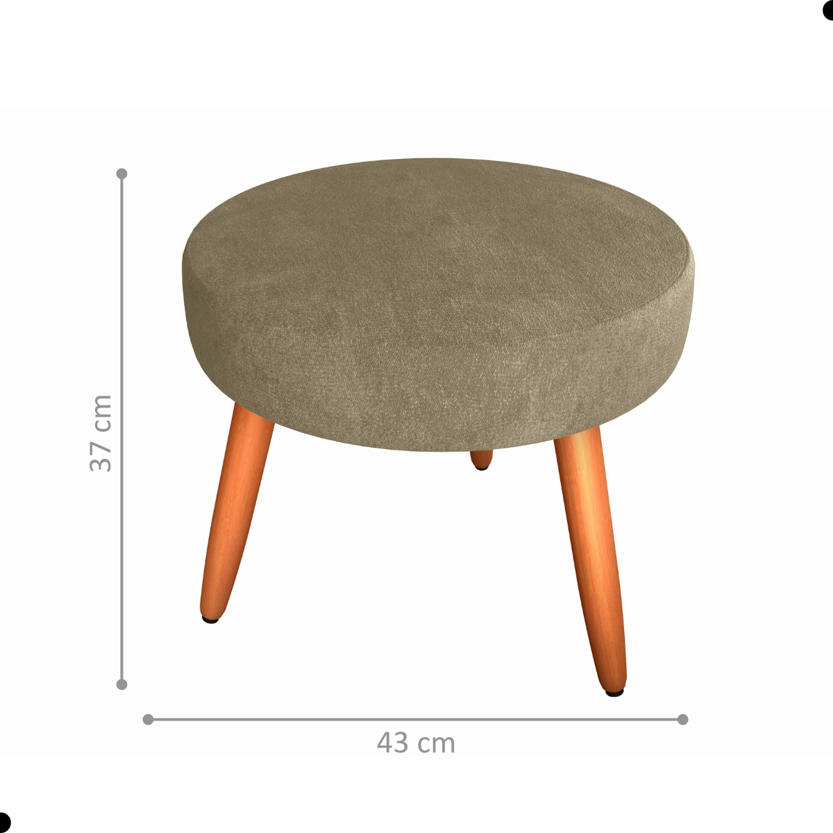 Conjunto Poltronas e Puff Iara Veludo Turkey Cappuccino