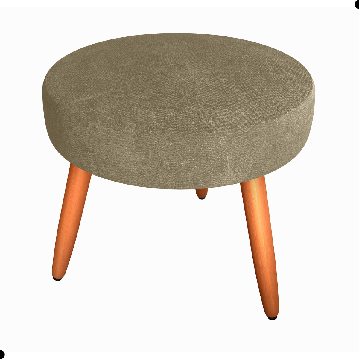 Conjunto Poltronas e Puff Iara Veludo Turkey Cappuccino
