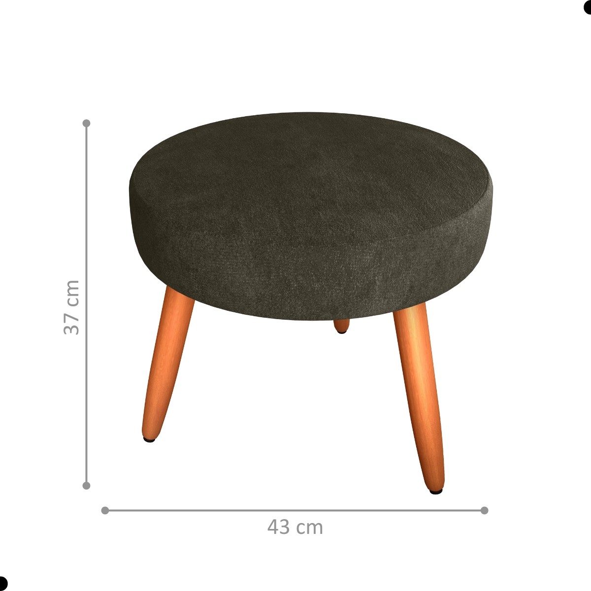 Conjunto Poltronas e Puff Iara Veludo Turkey Marrom