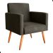 Conjunto Poltronas e Puff Iara Veludo Turkey Marrom
