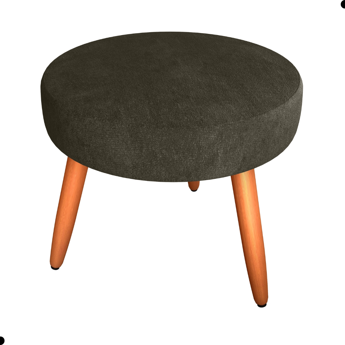 Conjunto Poltronas e Puff Iara Veludo Turkey Marrom