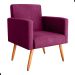 Conjunto Poltronas e Puff Iara Veludo Turkey Marsala