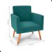 Conjunto Poltronas e Puff Iara Veludo Verde Menta