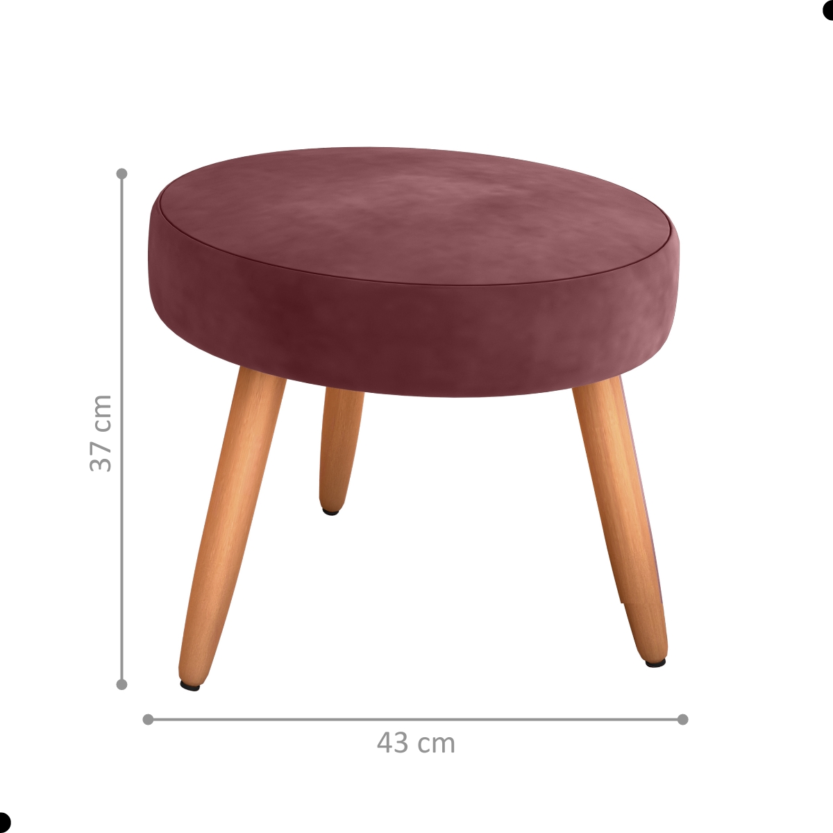 Conjunto Poltronas e Puff Iara Veludo Vinho