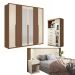 Conjunto Quarto Completo Com Espelho Nice Jatoba Areia