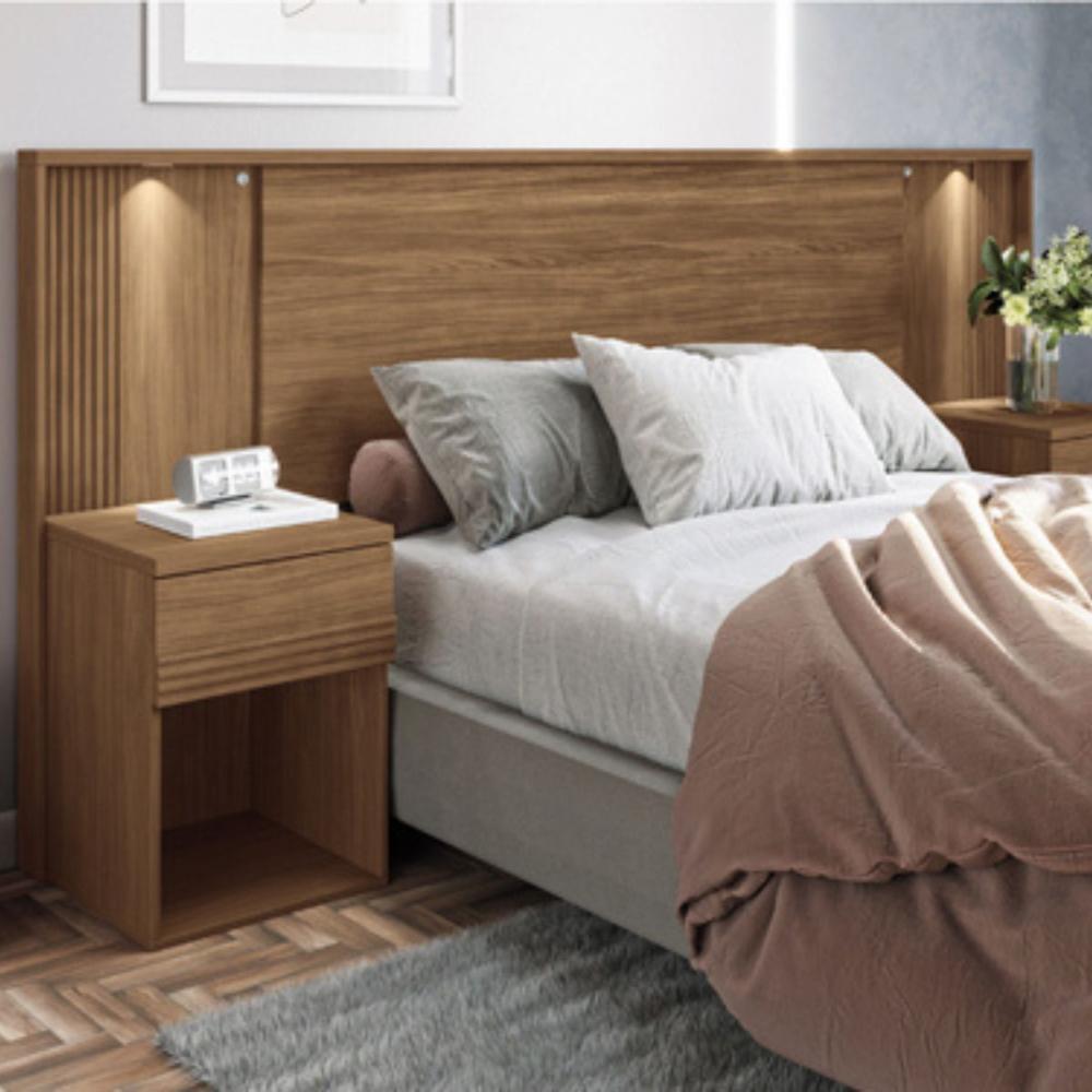 Conjunto Quarto Completo Com Espelho Veneza Jatoba Grafite