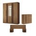 Conjunto Quarto Completo Com Espelho Xangai Jatoba