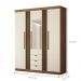 Conjunto Quarto Completo Com Espelho Xangai Jatoba Areia