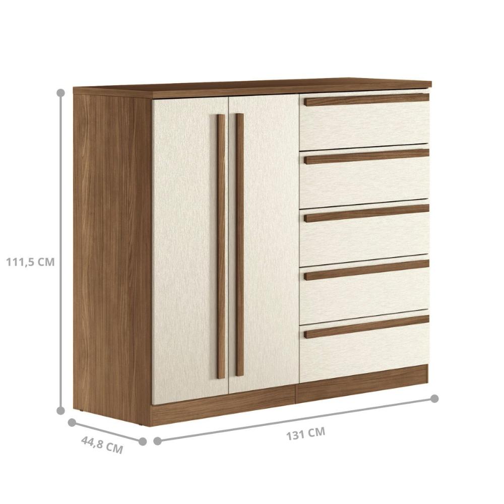 Conjunto Quarto Completo Com Espelho Xangai Jatoba Areia