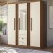 Conjunto Quarto Completo Com Espelho Xangai Jatoba Areia