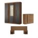 Conjunto Quarto Completo Com Espelho Xangai Jatoba Grafite
