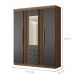 Conjunto Quarto Completo Com Espelho Xangai Jatoba Grafite