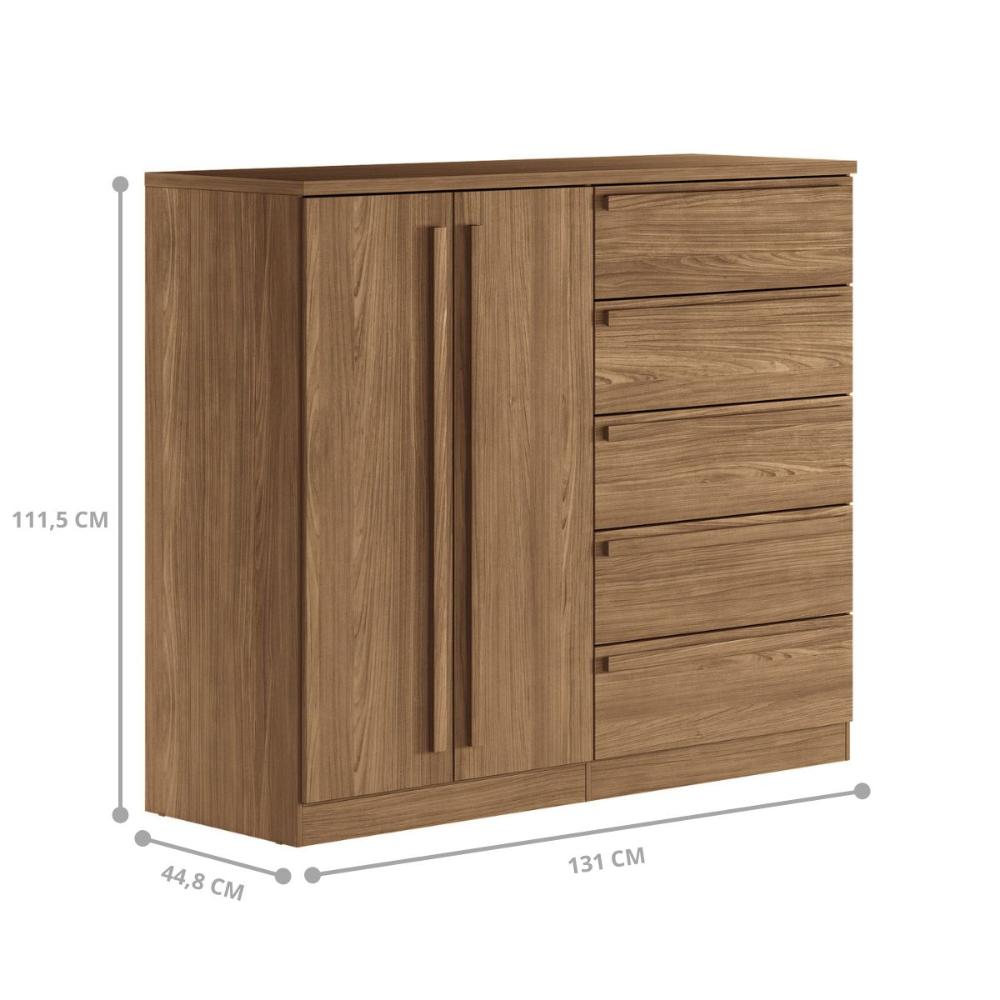 Conjunto Quarto Completo Com Espelho Xangai Jatoba Grafite