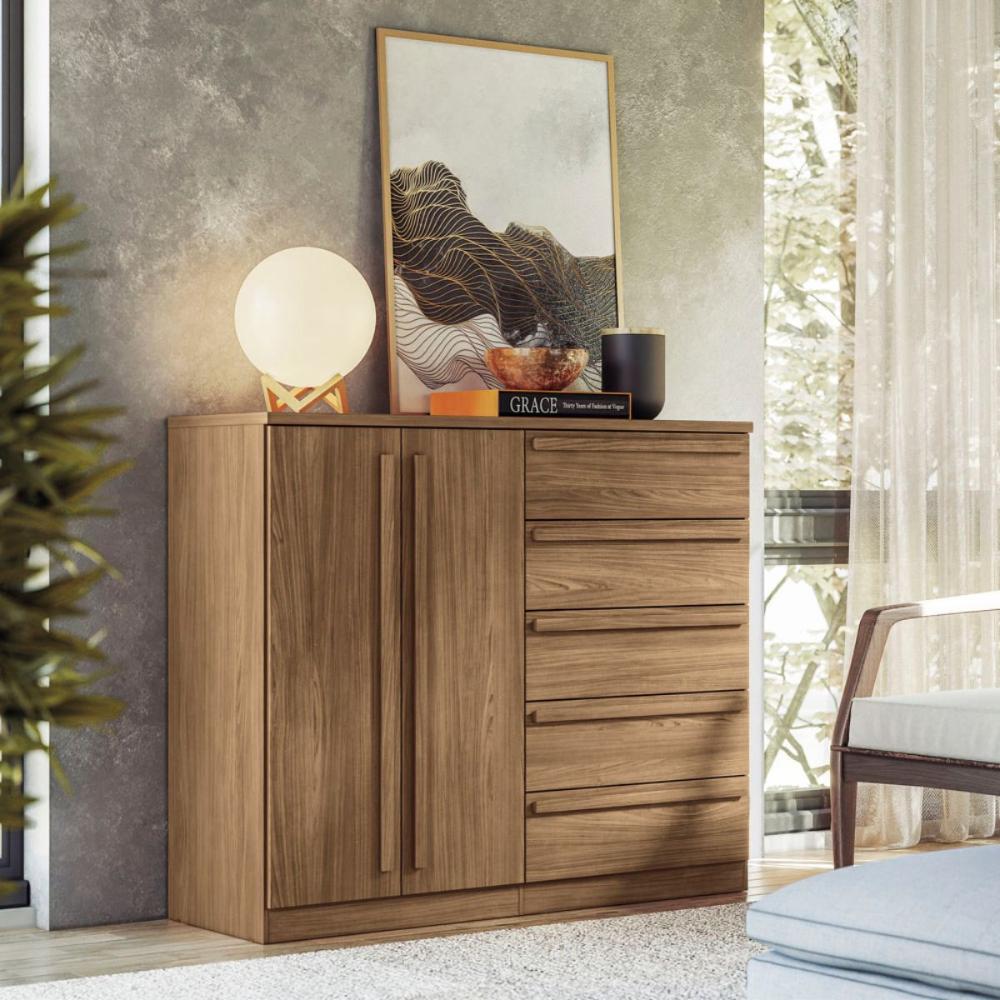 Conjunto Quarto Completo Com Espelho Xangai Jatoba Grafite