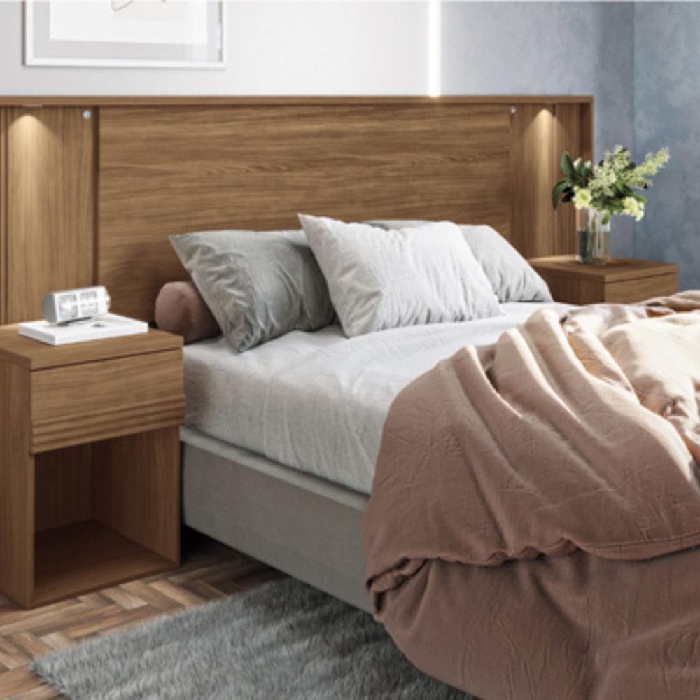 Conjunto Quarto Completo Com Espelho Xangai Jatoba Grafite
