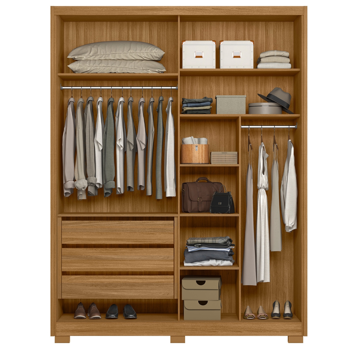Conjunto Quarto Completo Leicester Freijó Cinza