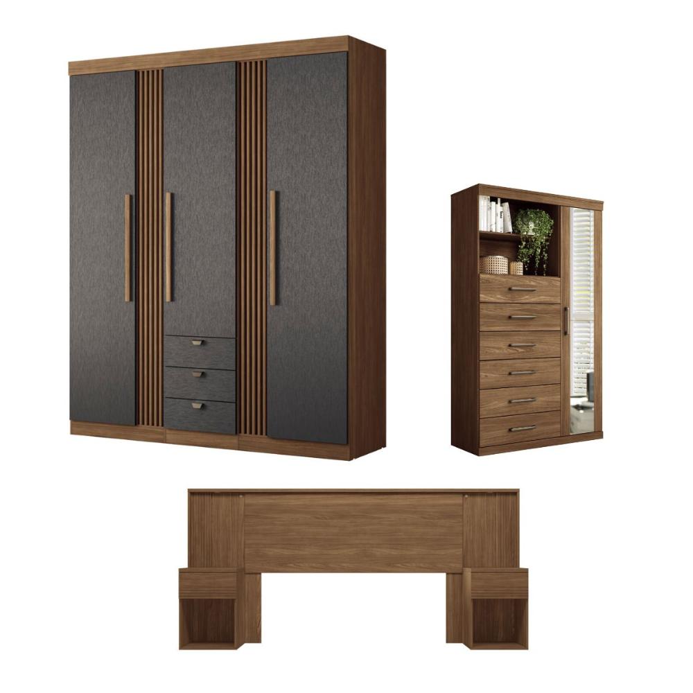 Conjunto Quarto Completo Pequim Jatoba Grafite