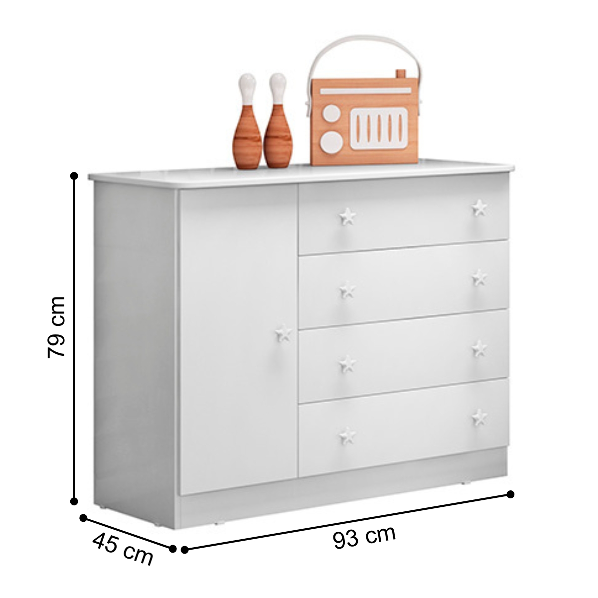 Conjunto Quarto de Bebê Completo México Branco Branco