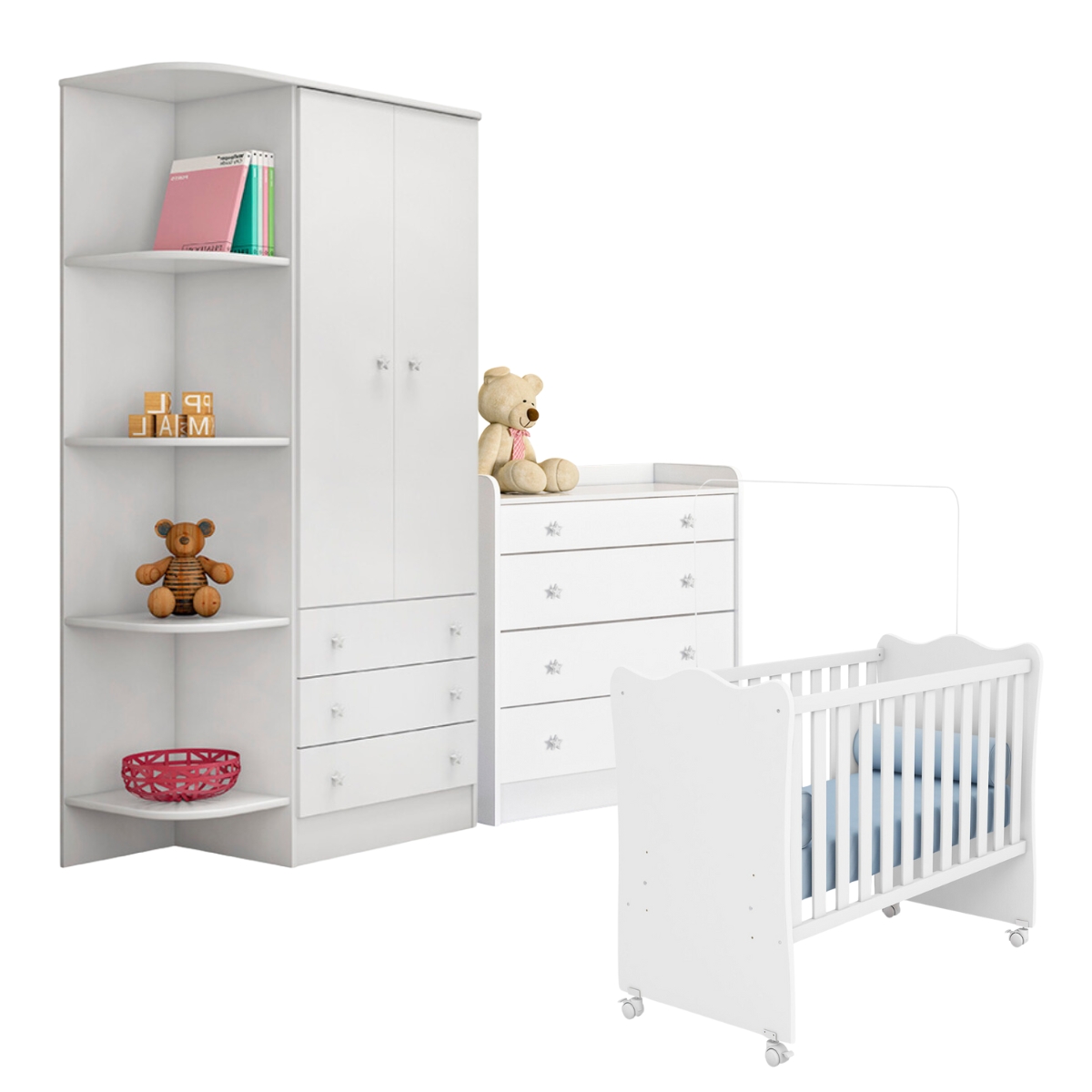 Conjunto Quarto de bebê Puerto Branco Branco