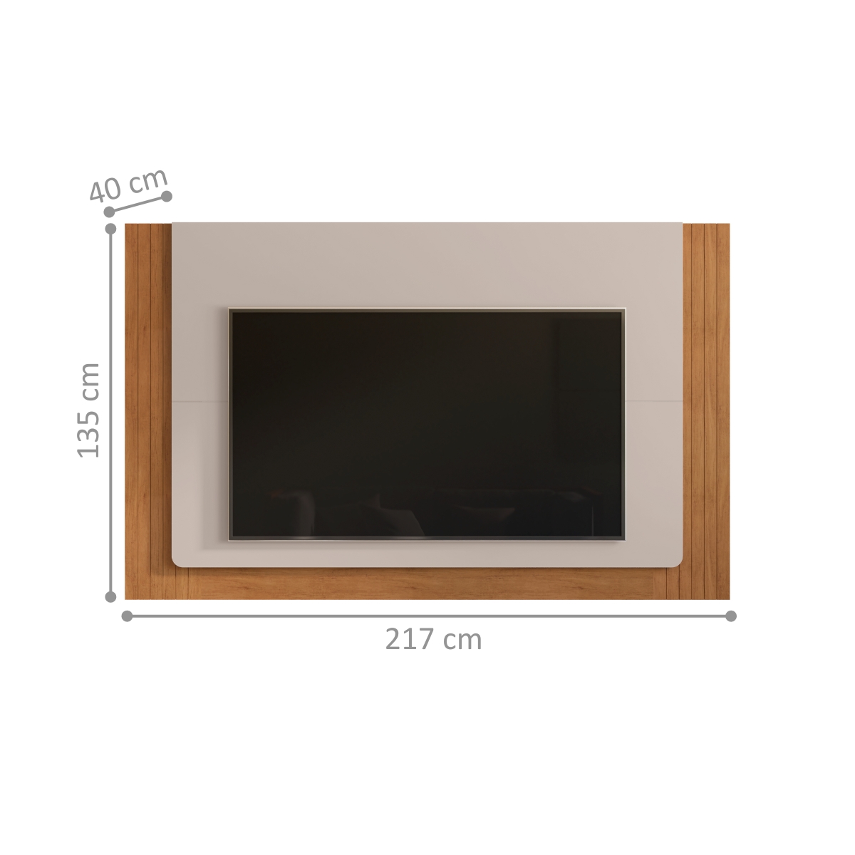 Conjunto Rack e Painel para TVs de 60" Burke Cedro Off White