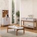Conjunto Sala de Estar Fagioli Off White/Cedro