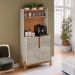 Conjunto Sala de Estar Fagioli Off White/Cedro