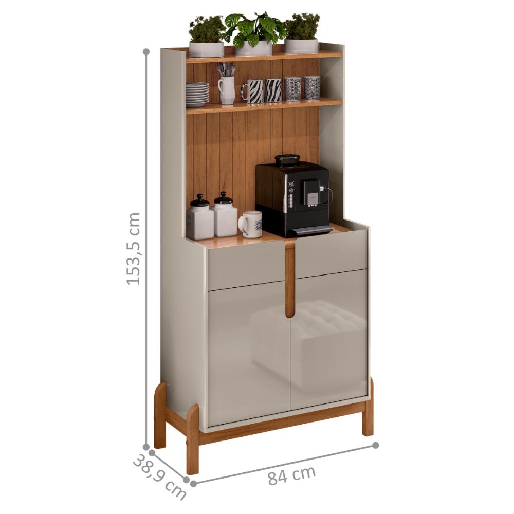 Conjunto Sala de Estar Fagioli Off White/Cedro