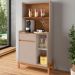 Conjunto Sala de Estar Fernandes Off White/Cedro
