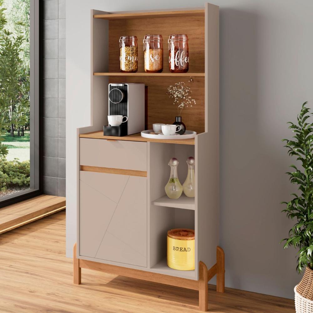 Conjunto Sala de Estar Fernandes Off White/Cedro