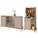Conjunto Sala de Estar Fernandes Off White/Cedro