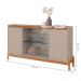 Conjunto Sala de Estar Fernandes Off White/Cedro