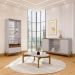 Conjunto Sala de Estar Yamal Off White/Cedro