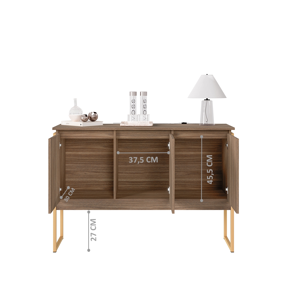 Conjunto de Buffets Industriais Milão Affara Dourado