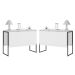 Conjunto de Buffets Industriais Milão Branco Preto