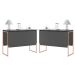 Conjunto de Buffets Industriais Milão Preto Cobre