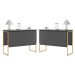 Conjunto de Buffets Industriais Milão Preto Dourado