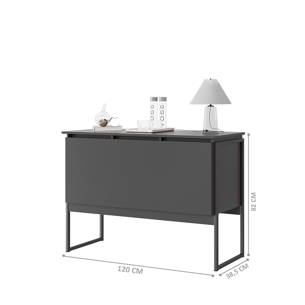 Conjunto de Buffets Industriais Milão Preto Onix