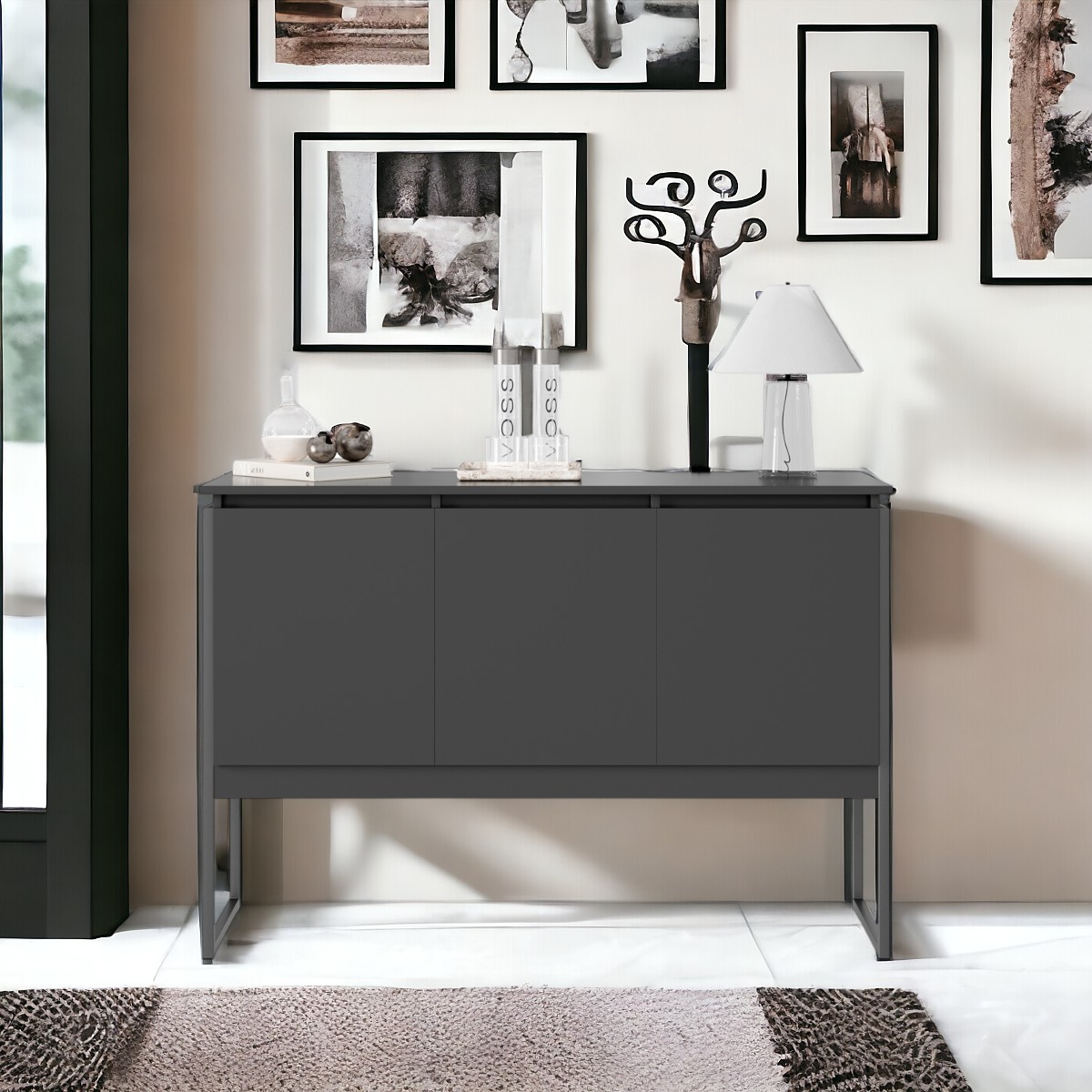 Conjunto de Buffets Industriais Milão Preto Onix