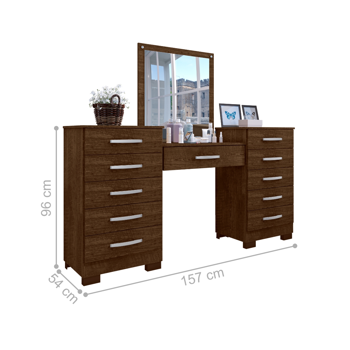 Conjunto de Cômoda e Penteadeira Salina Malbec