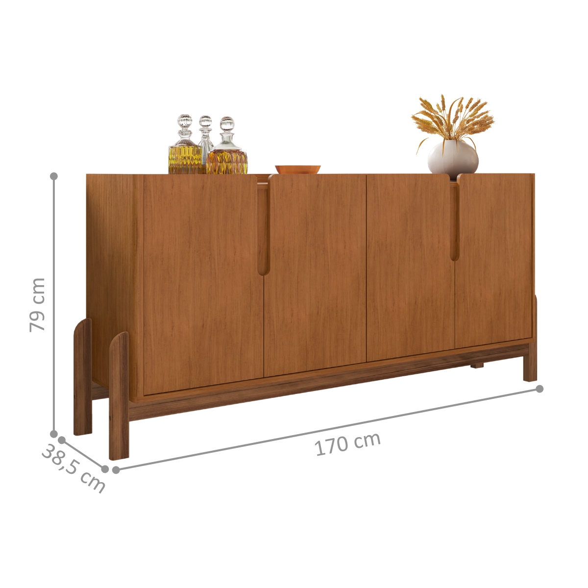 Conjunto de Cristaleira e Buffet Maricá Cedro